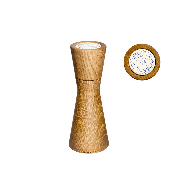 Salt &amp; Pepper Mill - OAKWOOD - Cream-Blue | Helbak