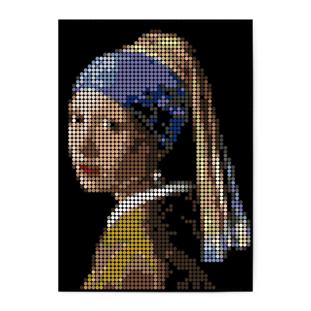 VERMEER PIXELART - Kleben nach Zahlen mit Stickern - 50x70 cm | dot on