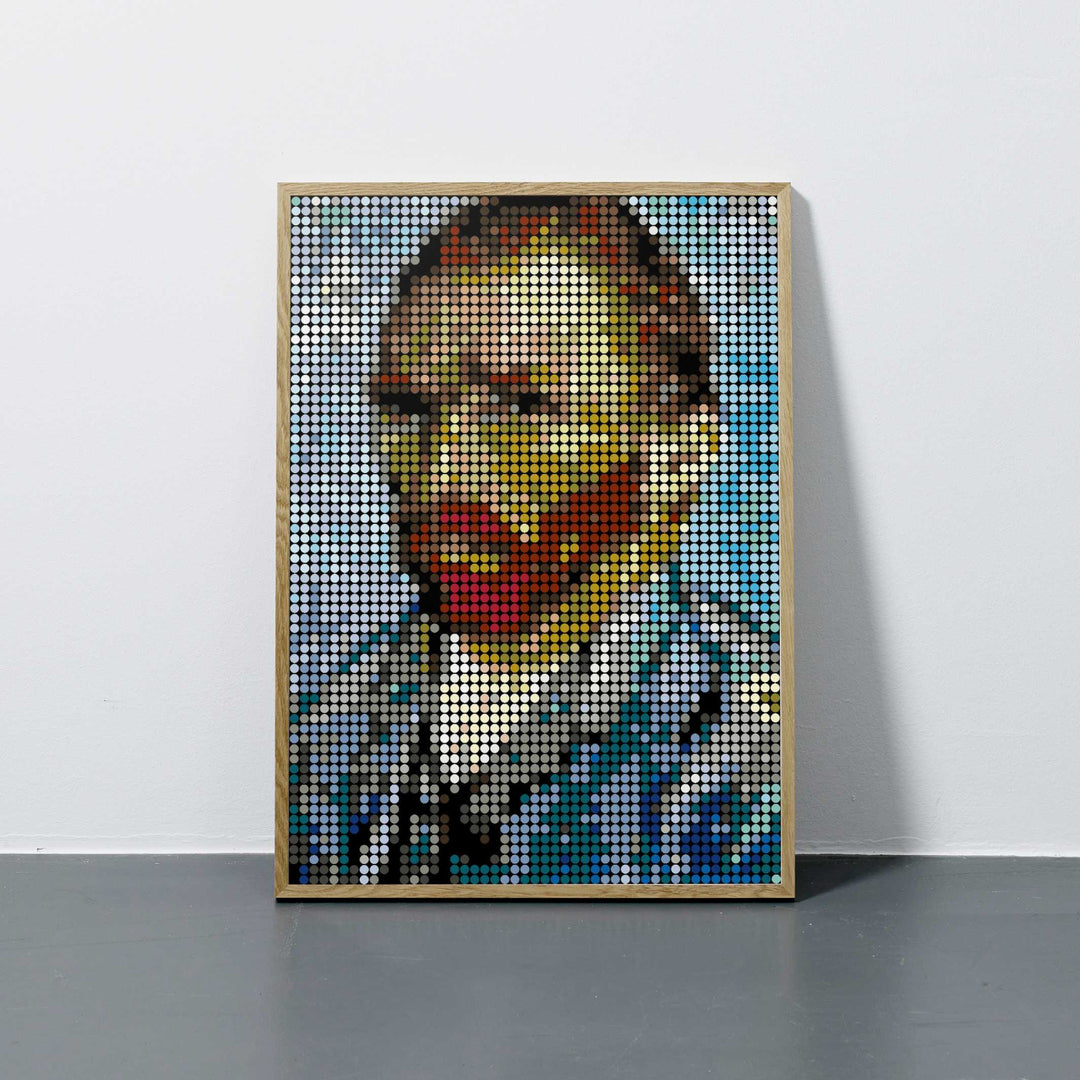 VINCENT PIXELART - glue by numbers with stickers - 50x70 cm | dot on