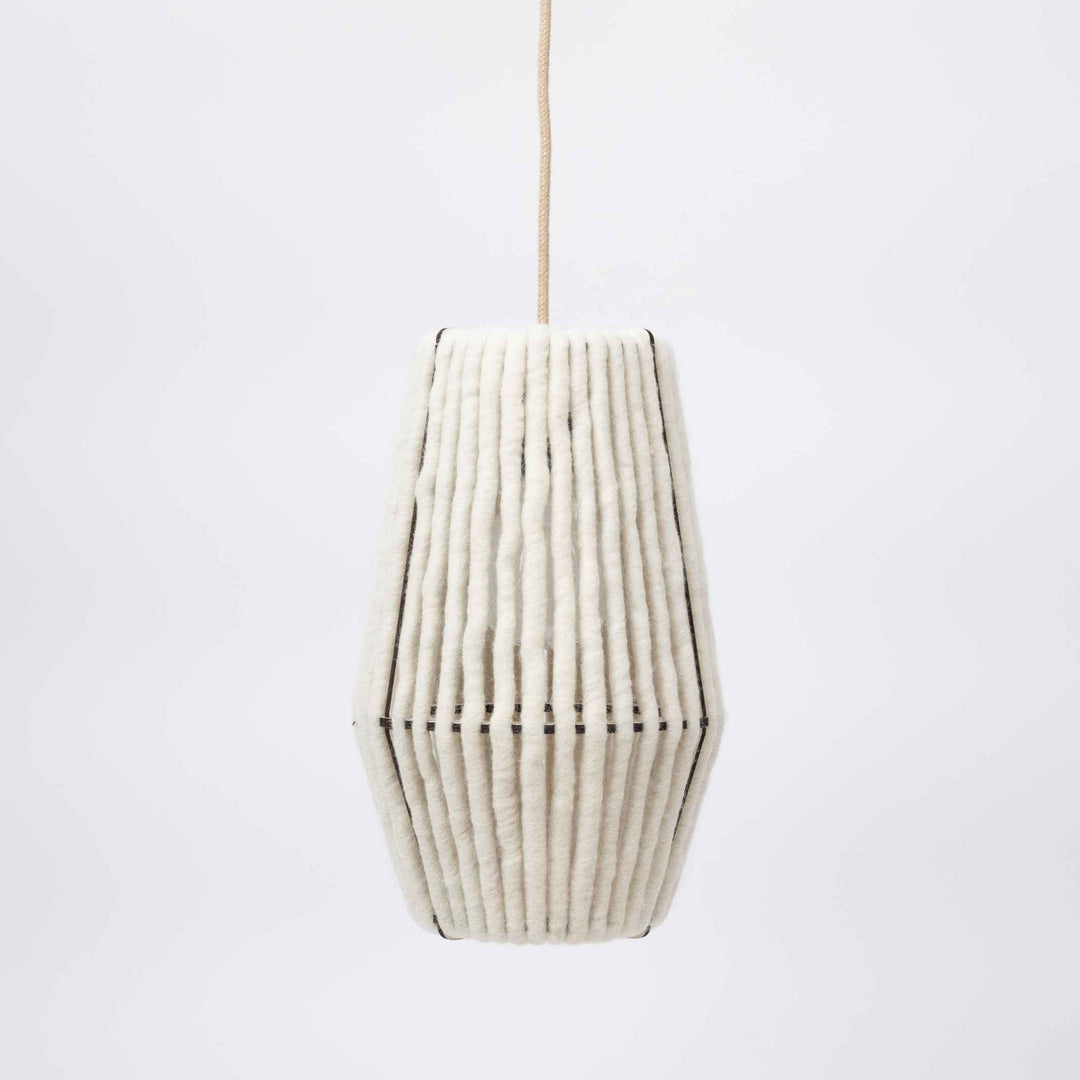 WOOL-ALMUT 6020 - Pendant lamp - made of wool & wood - cone | ALMUT von Wildheim