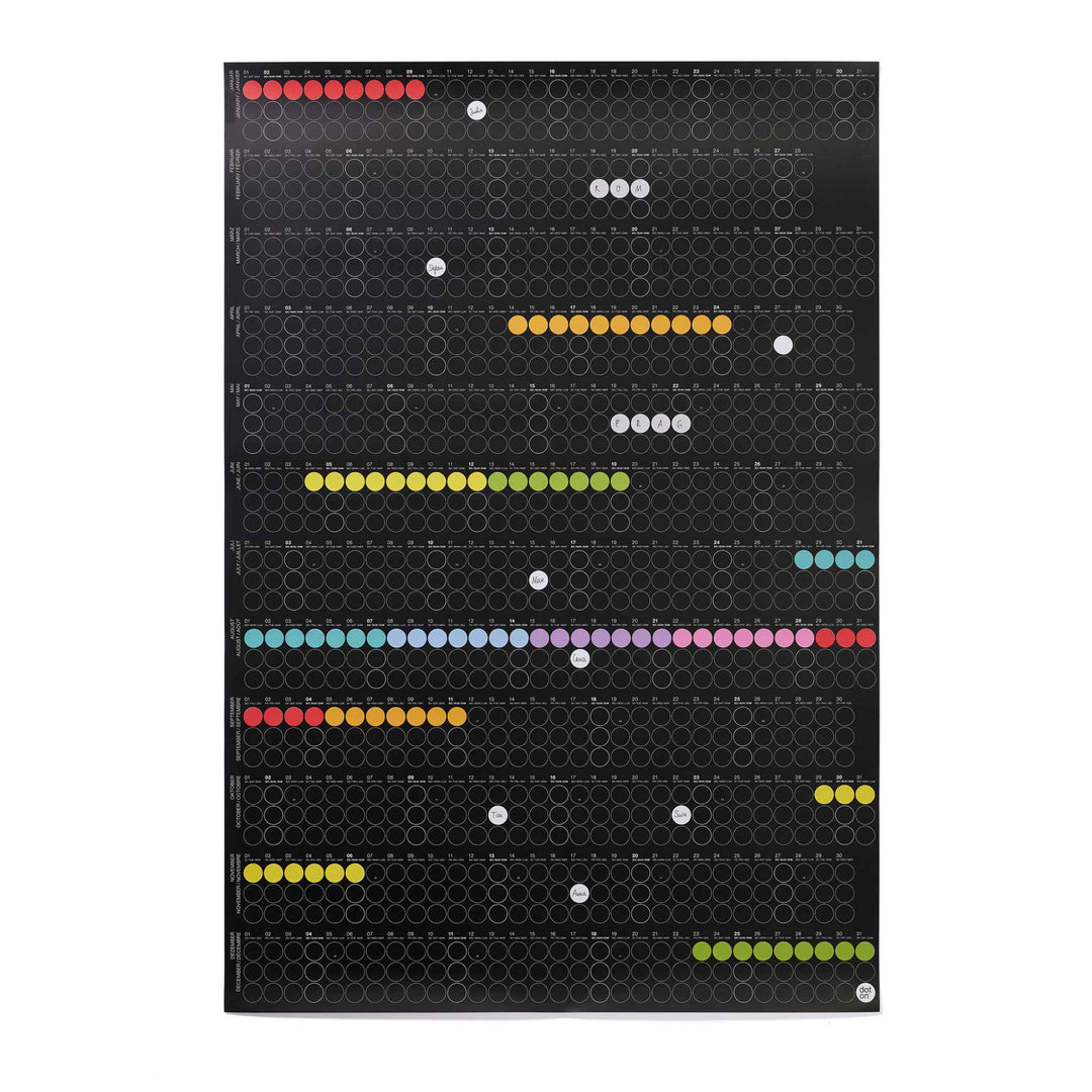 Annual planner - DOT ON HIGH - rainbow - portrait format - 2025 | dot on