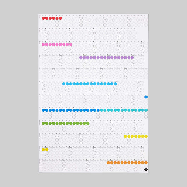 Annual planner - DOT ON HIGH - rainbow - portrait format - 2025 | dot on