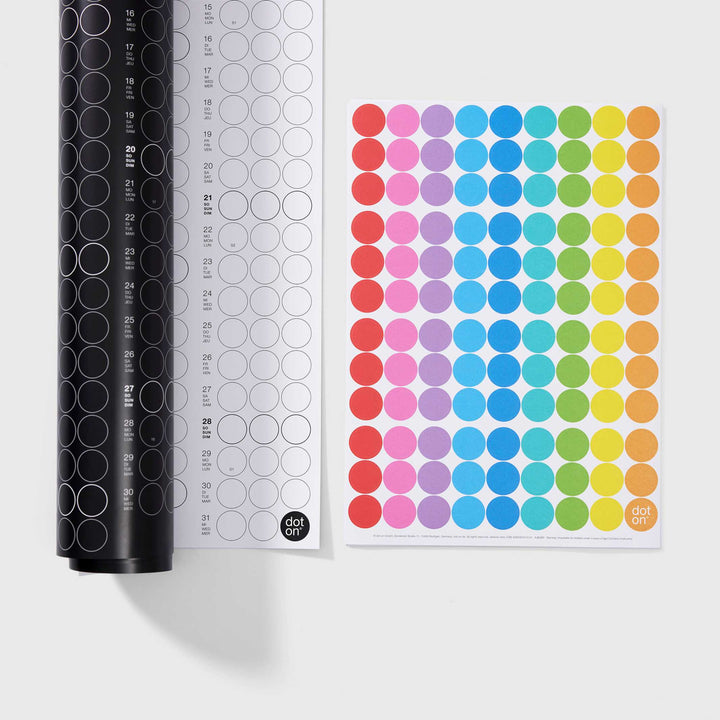 Annual planner - DOT ON HIGH - rainbow - portrait format - 2025 | dot on