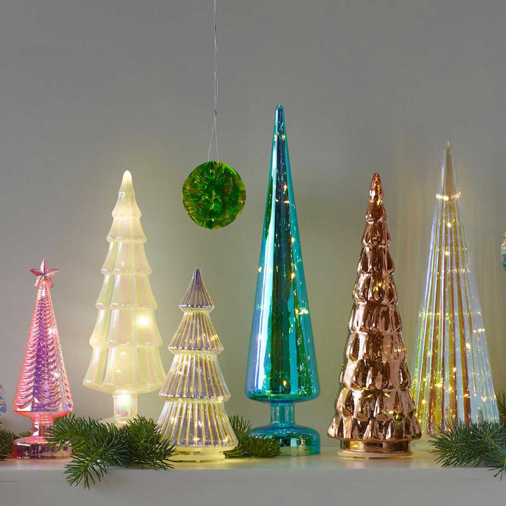 WHITE - LED lighted glass TREE - 33 cm high | MoMA