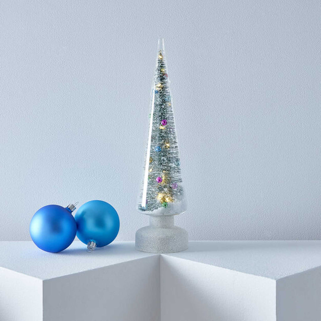 SNOWY WONDERLAND Small - Kleiner Glas-TANNENBAUM mit LED Beleuchtung - 36 cm hoch | MoMA