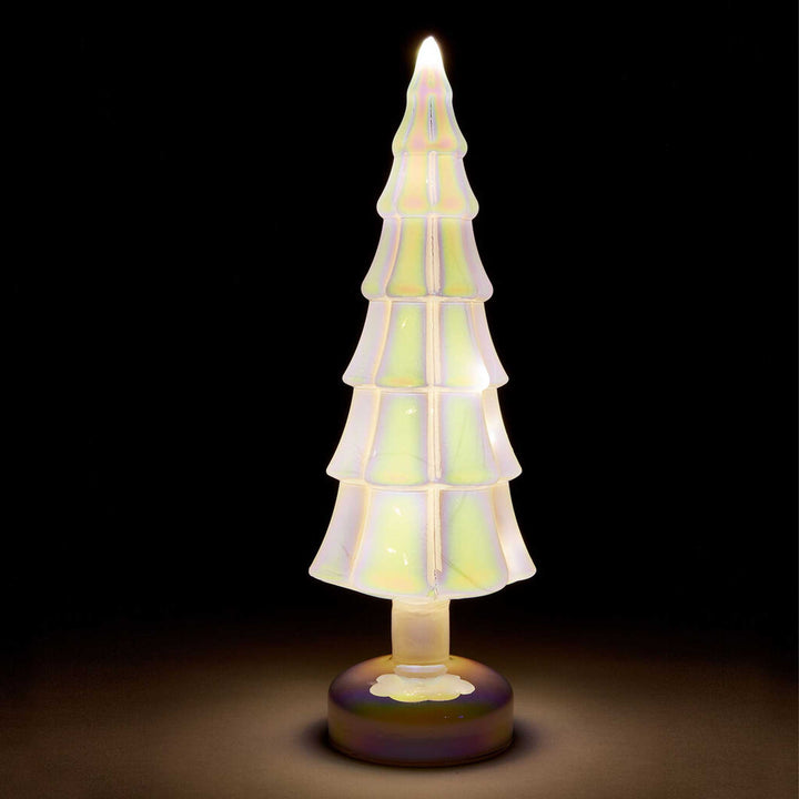 WHITE - LED lighted glass TREE - 33 cm high | MoMA