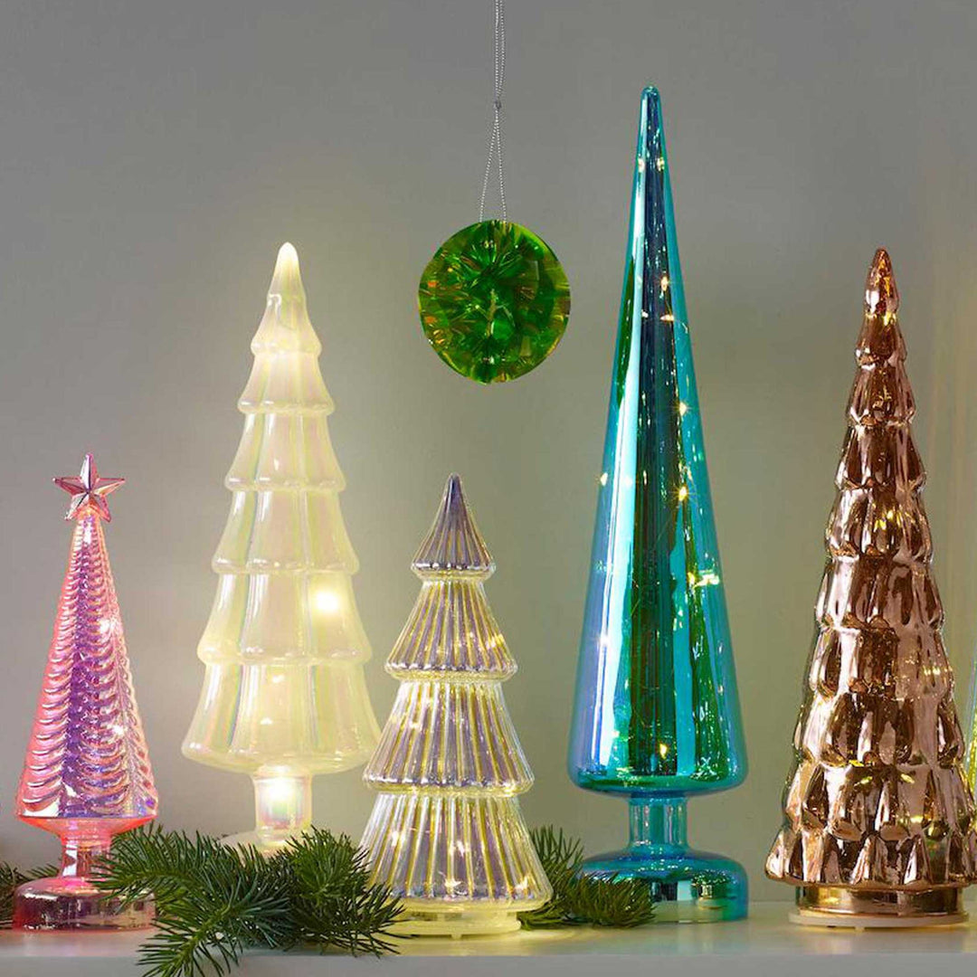 Large Colorful LED GLASS LIGHTED TREES - LED lighted glass TREES - Set of 5 | MoMA