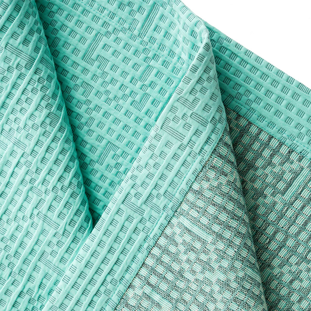 MAPPING BEDSPREAD - mint-colored DAY BED BLANKET - 235x245 cm - 100% cotton | Cristian Zuzunaga