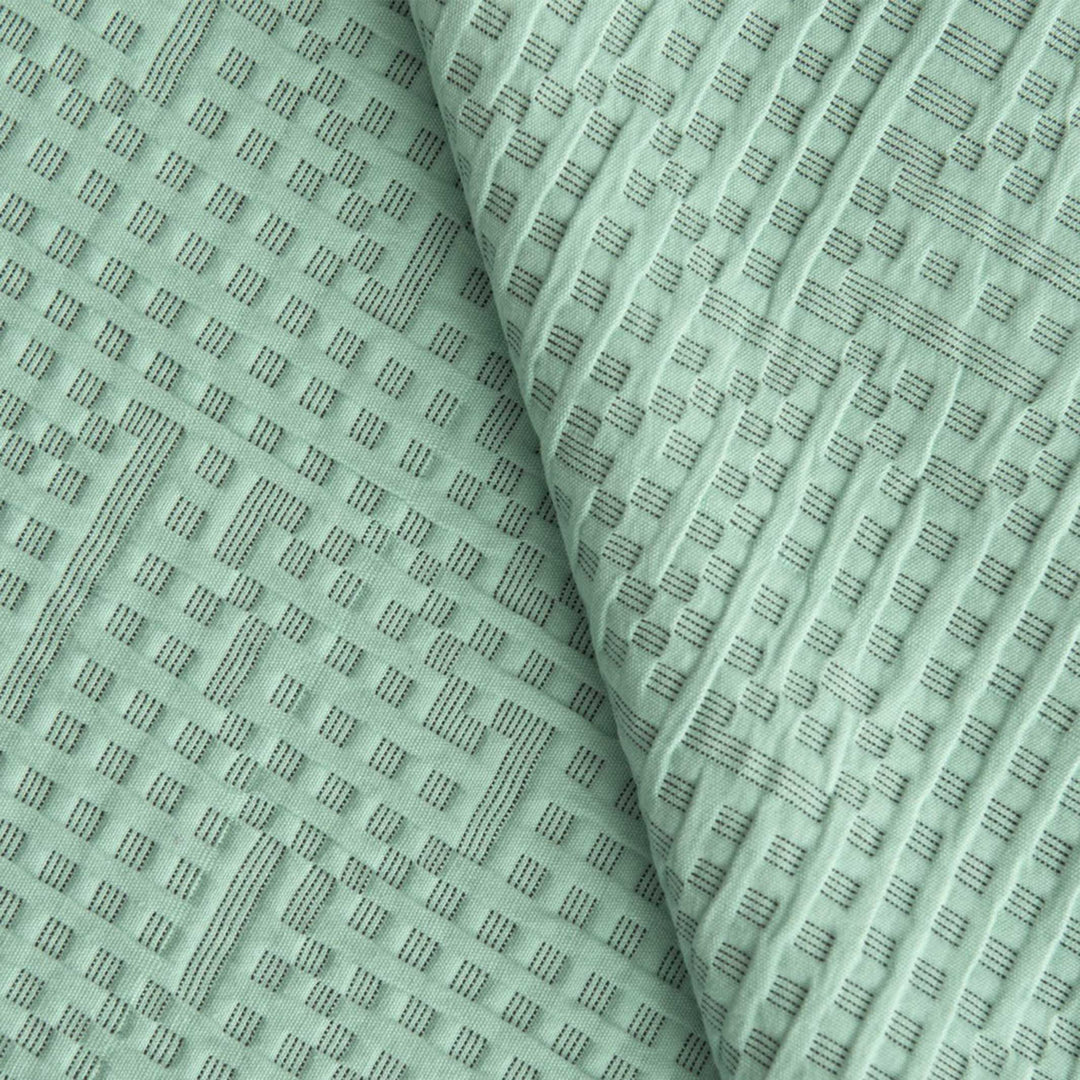 MAPPING BEDSPREAD - mint-colored DAY BED BLANKET - 235x245 cm - 100% cotton | Cristian Zuzunaga