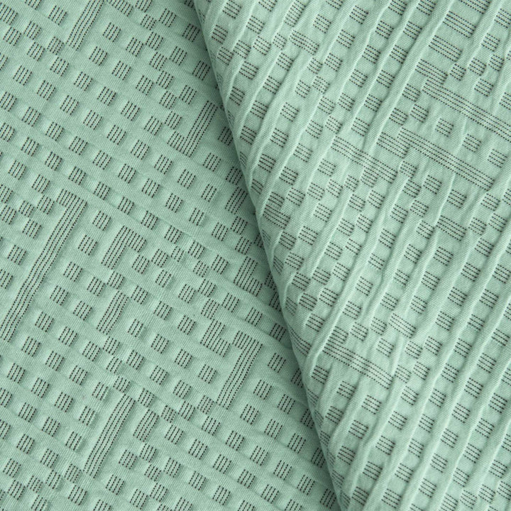 MAPPING BEDSPREAD - mint-colored DAY BED BLANKET - 235x245 cm - 100% cotton | Cristian Zuzunaga