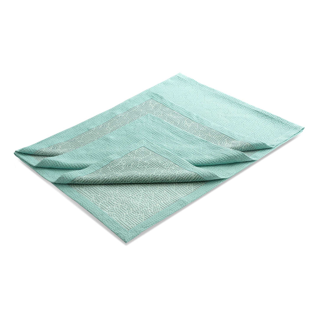 MAPPING BEDSPREAD - mint-colored DAY BED BLANKET - 235x245 cm - 100% cotton | Cristian Zuzunaga