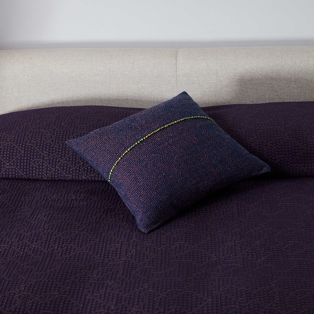 MAPPING BEDSPREAD - purple-colored DAY BED BLANKET - 235x245 cm - 100% cotton | Cristian Zuzunaga