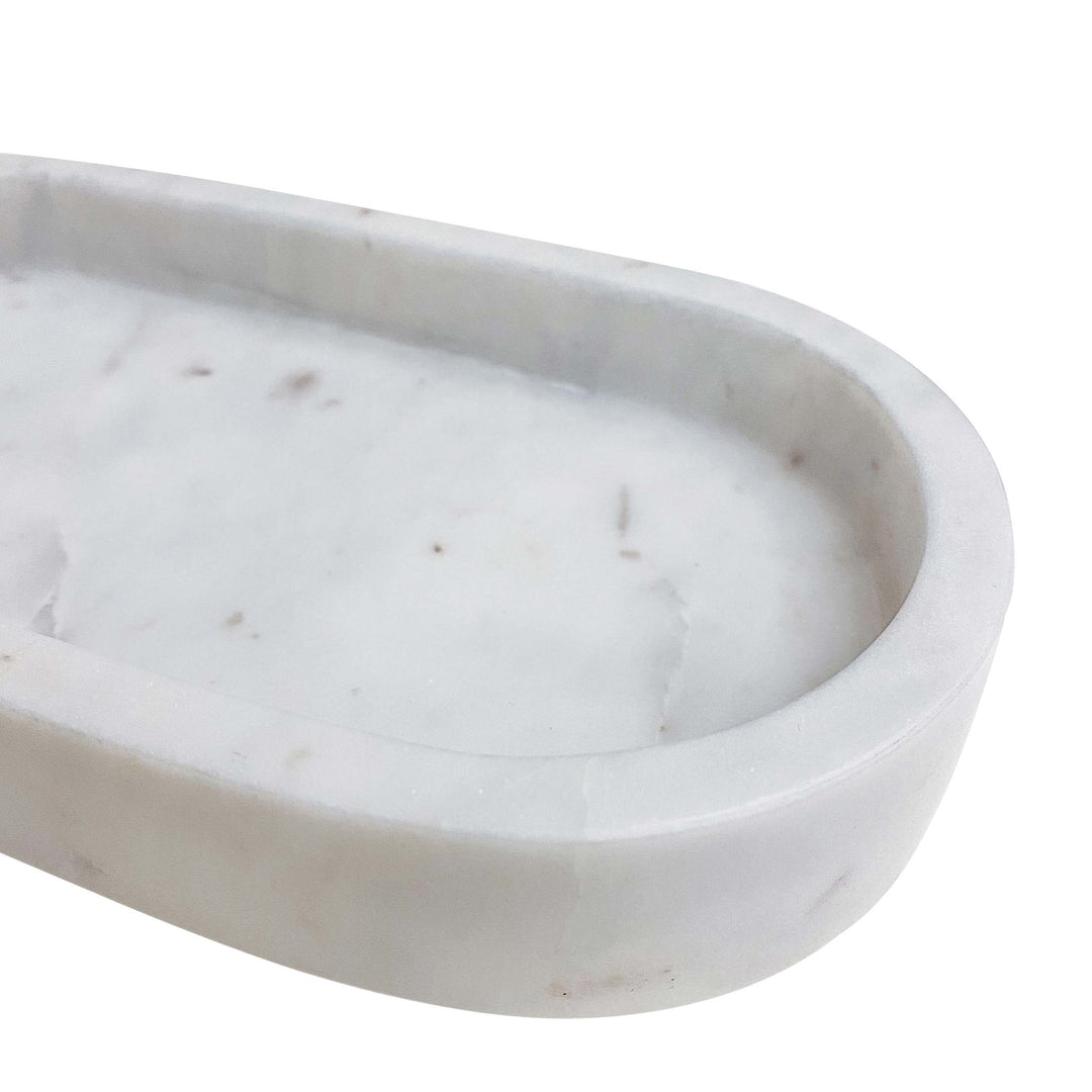 Marble tray - OVAL - white | adorist.