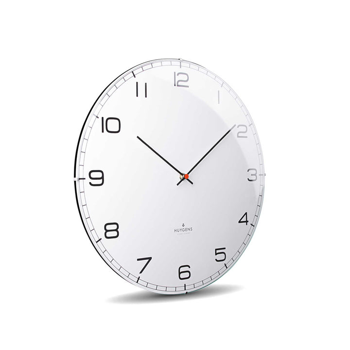 ONE ARABIC DOME - Silent WALL CLOCK - Stainless steel with white dial &amp; indices | Huygens