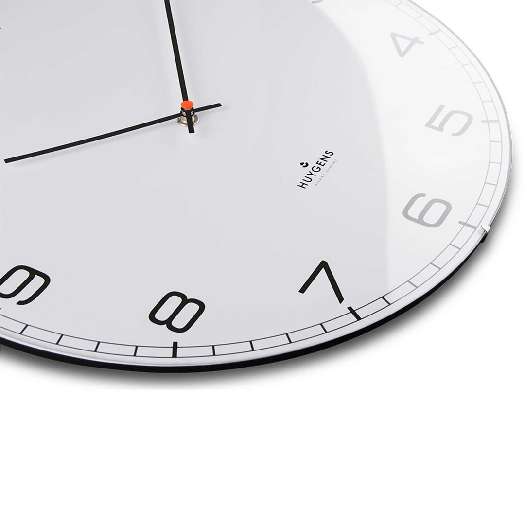 ONE ARABIC DOME - Silent WALL CLOCK - Stainless steel with white dial &amp; indices | Huygens