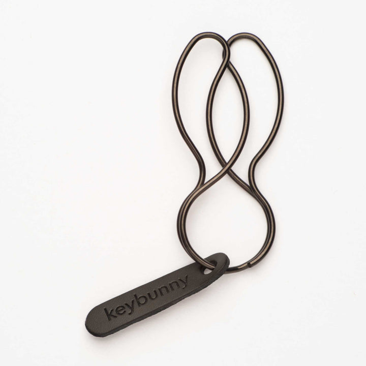 KEYBUNNY STEALTH BLACK - key ring with retaining clip | keybunny