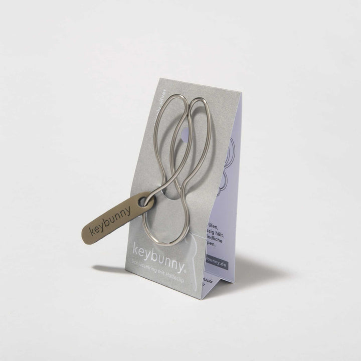 KEYBUNNY SIMPLY SILVER - key ring with retaining clip | keybunny