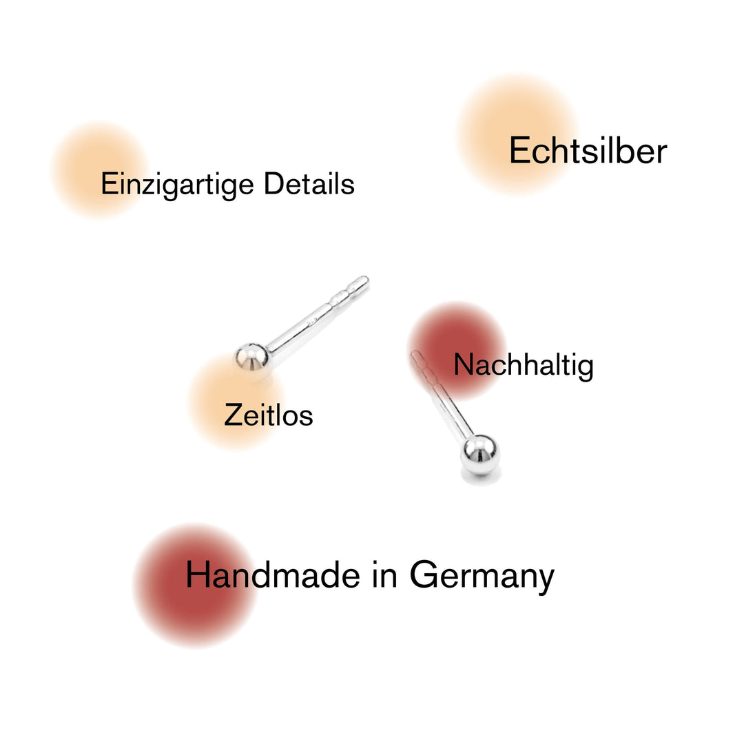 FINE SPHERE | hochglänzender 925er Sterling Silber OHRSTECKER | D=2,5 mm | Jonathan Radetz