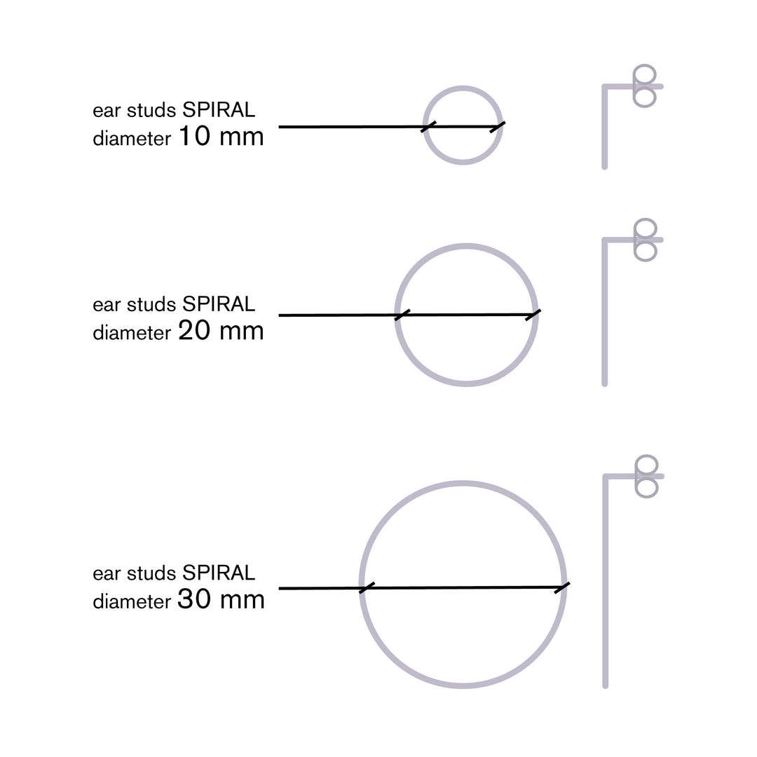 SPIRAL | high gloss EAR STUDS Sterling Silver 925 | D=10 mm | Jonathan Radetz