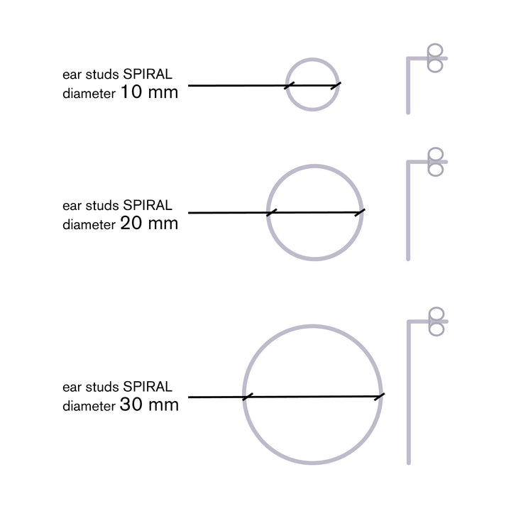 SPIRAL - hochglänzender 925er Sterling Silber OHRSTECKER - D=10 mm | Jonathan Radetz