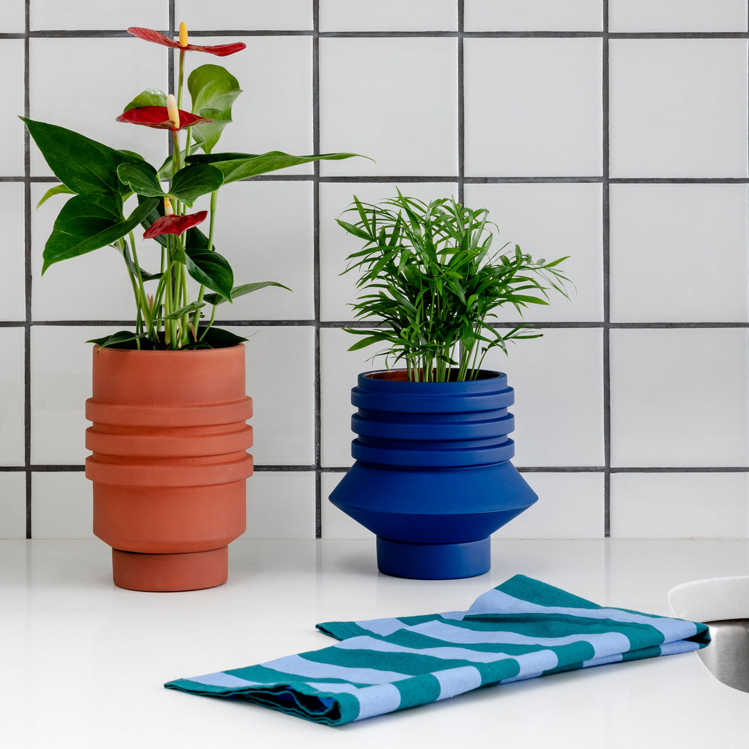 STRATA PLANT VESSEL - blue FLOWER POT &amp; PLANTER | Simone Brewster | Areaware