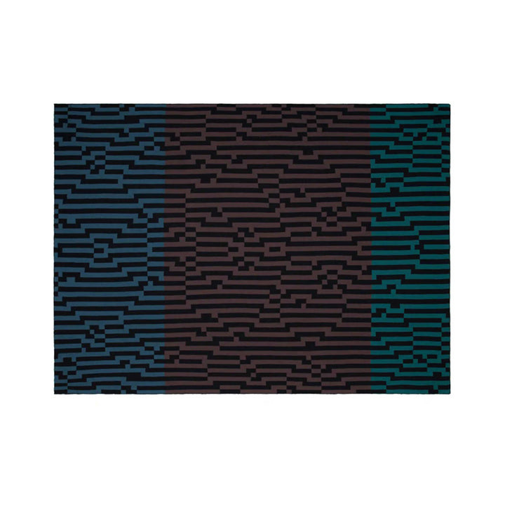 BITMAP ZOOM OUT 1 - Blue, brown &amp; mint-colored BEDSPREAD - 180x140 cm - 100% Merino wool | Cristian Zuzunaga