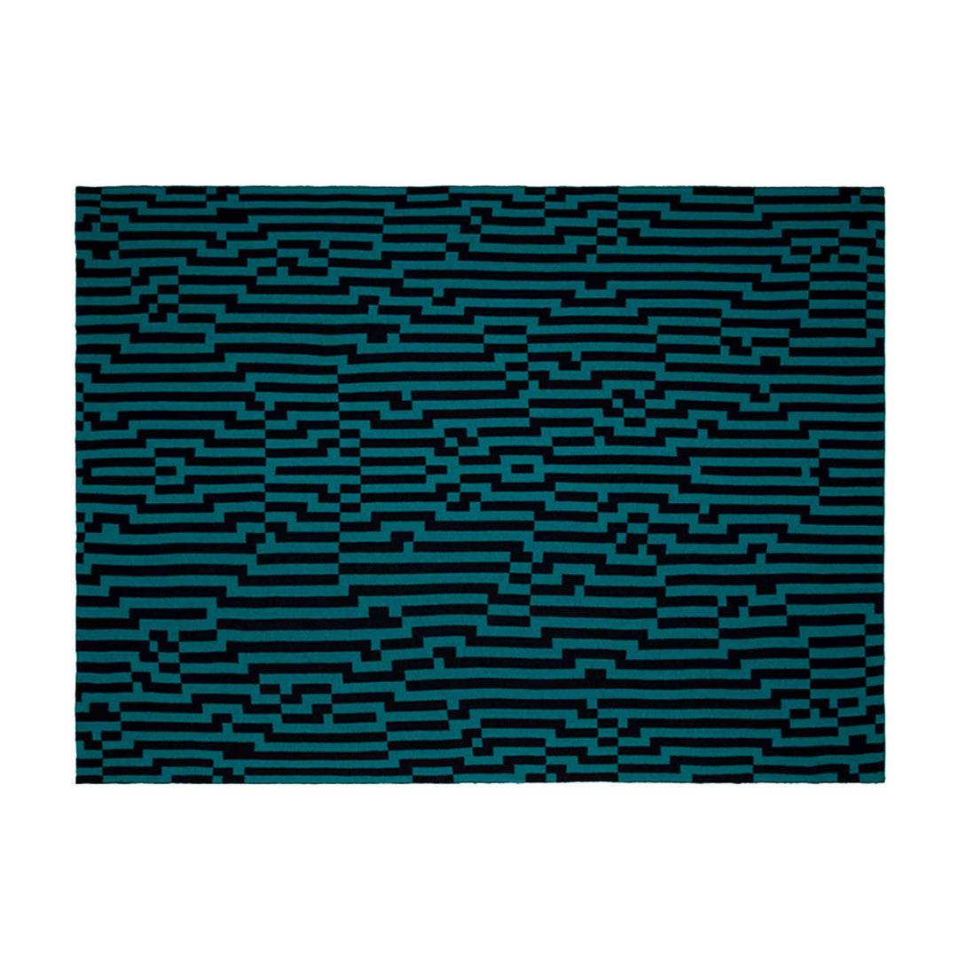 BITMAP ZOOM IN 4 - mint green &amp; black BEDSPREAD - 180x140 cm - 100% Merino wool | Cristian Zuzunaga