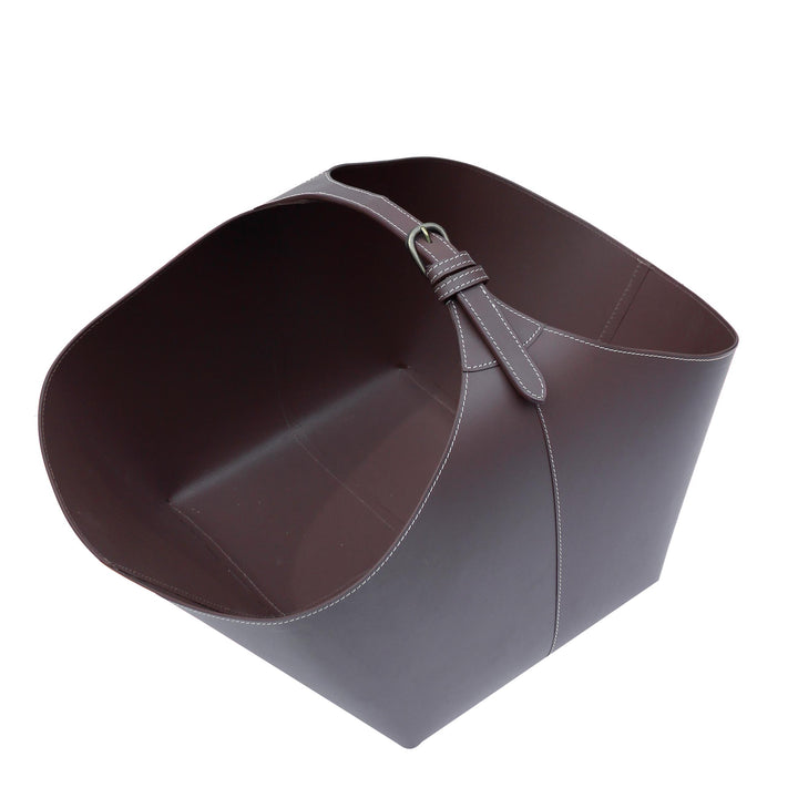 Firewood basket - BRASA - recycled leather | adorist.