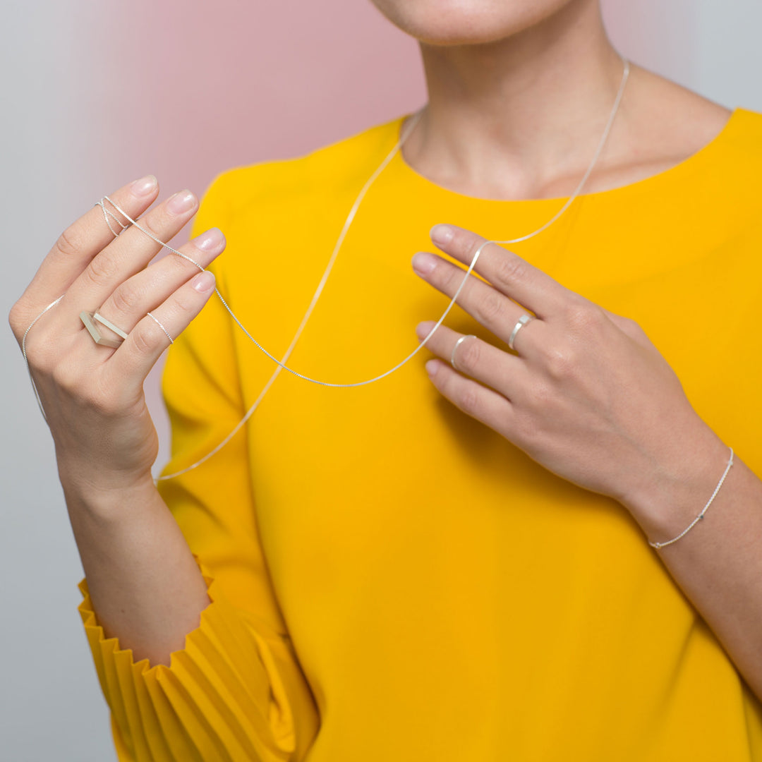 ENDLESS - fine sterling silver NECKLACE - RAW and FINE - 120 cm | Jonathan Radetz