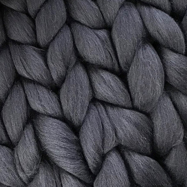 Wool blanket 'Cosima Chunky Knit Anthracite'