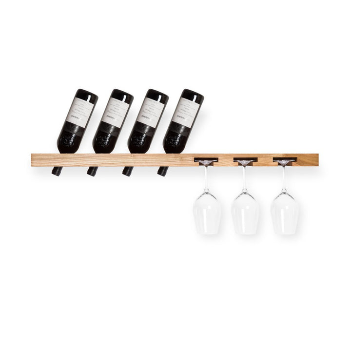 Wine rack 'Wooden wine glass and bottle rack'